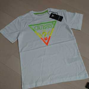 [ новый товар бирка есть ] Guess *GUESS* Kids * короткий рукав футболка * размер примерно 120! флуоресценция *