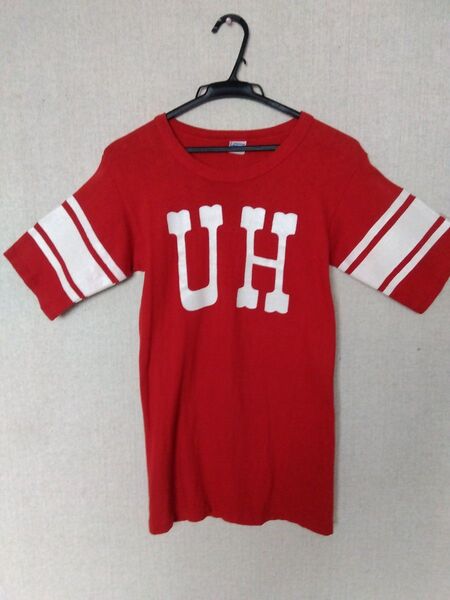 70s チャンピオン ヴィンテージ バータグ フットボールTシャツ 赤 USA製