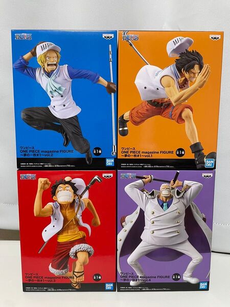 ONE PIECE DXF magazine FIGURE 夢の一枚 ルフィ エース サボ ガープ フィギュア セット