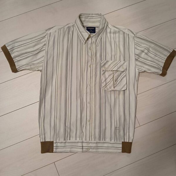 WOOLRICH (ウールリッチ) / 半袖シャツ / ホワイト・クリーム系ストライプ柄 / サイズM