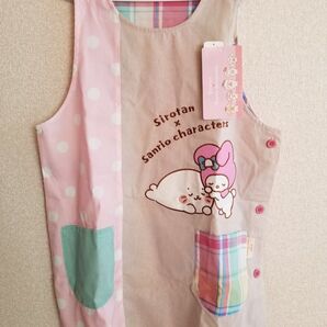 新品☆しろたん×マイメロディの可愛いエプロン♪サイズ M~L 保育士 看護師 介護士 幼稚園 サンリオキャラクター Sanrio