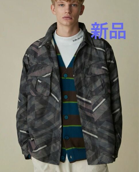 「GriffinHartland」別注総柄ファティーグシャツ ナノユニバース M カーキ