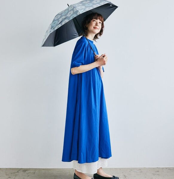 ブルー ワンピース シーズンリーズン しまむら 青 半袖 ロングワンピース マキシ丈 夏服 新着 2025