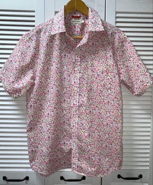 Hush Puppies 半袖シャツ Lサイズ メンズ ピンク色 綿100%