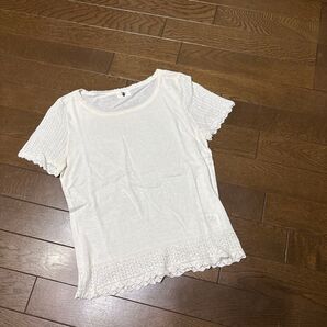 レース トップス 半袖 サマーセーター