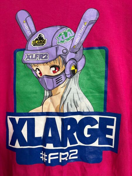 FR2 × XLARGE コラボ バイカーガールTシャツ/smoking kills/エクストララージ/BIGロゴプリント