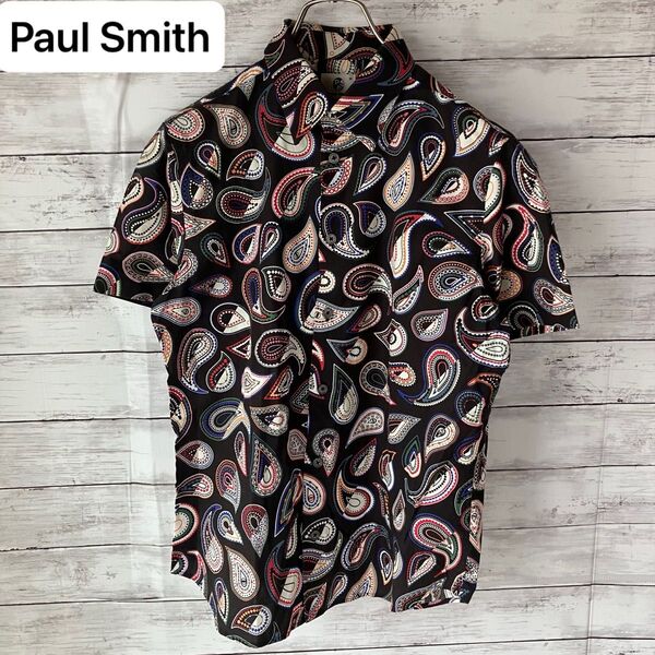 【希少ペイズリー】PaulSmith ポールスミス 半袖シャツ アロハ 総柄 paisley Mサイズ shirt