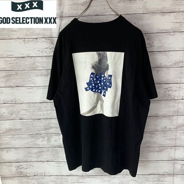 【希少】ゴッドセレクション god selection xxx 半袖Tシャツ 黒 ケイトモス マルチボックスロゴ グラフィック