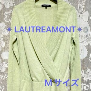 【LAUTREAMONT】薄手ニット/カシュクール/ライトグリーン/Mサイズ★
