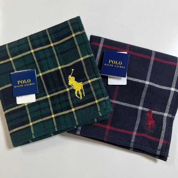POLO RALPH LAUREN ポロ ラルフローレンタオルハンカチ 2枚