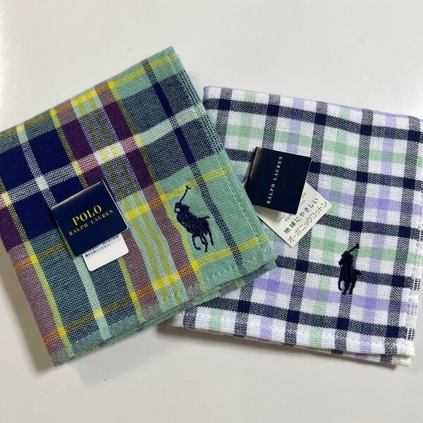 POLO RALPH LAUREN ポロ ラルフローレンタオルハンカチ 2枚