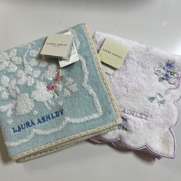 LAURA ASHLEY ローラアッシュレイ ハンカチ タオルハンカチ 2枚