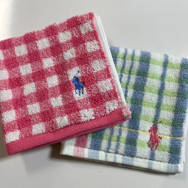 未使用 POLO RALPH LAUREN ポロ ラルフローレンタオルハンカチ 2枚