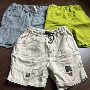 ハーフパンツ 86水色 90 黄緑、ベージュ