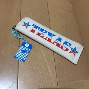 昭和レトロ ペンケース 三菱 MITSUBISHI ソフトミニ TEXAS テキサス アメリカ 星 星条旗 生成り