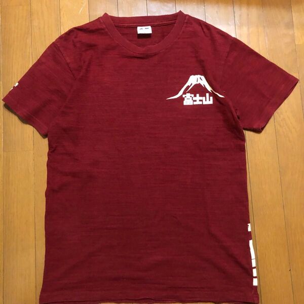 豊天商店 BUDEN SHOTEN 富士山 Tシャツ ボルドーカラー あずき色 Mサイズ 和柄