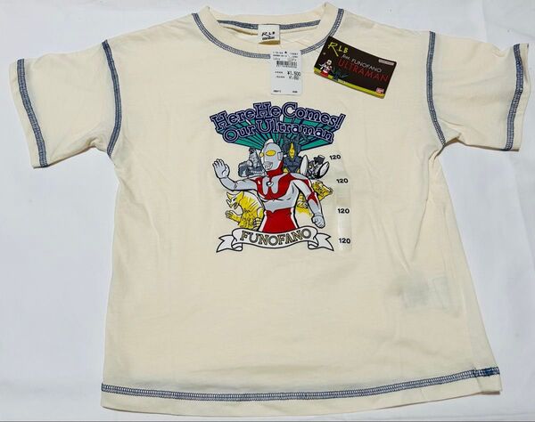 【綿100%】ウルトラマン 半袖 Tシャツ 120サイズ ホワイト バンダイ BANDAI