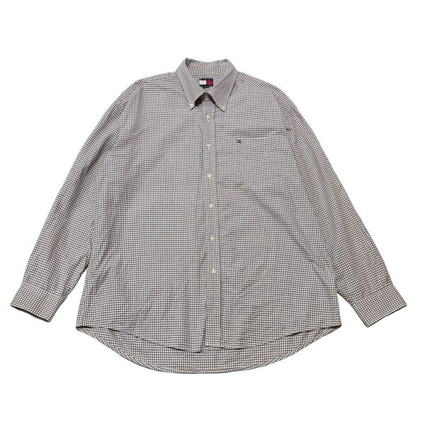 トミーヒルフィガー TOMMY HILFIGER ビンテージ 長袖 ボタンダウンシャツ XLサイズ 80s 90s