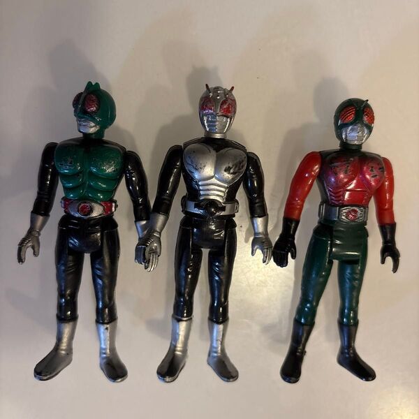 仮面ライダー フィギュア 3体セット ポピー 当時物