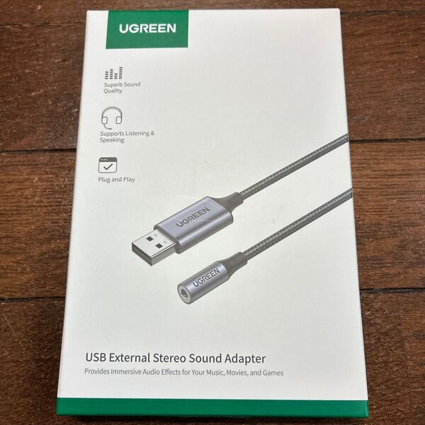 Ugreen usb2.0 to 3.5mm 変換ケーブル アナログヘッドセットをUSBで使う製品