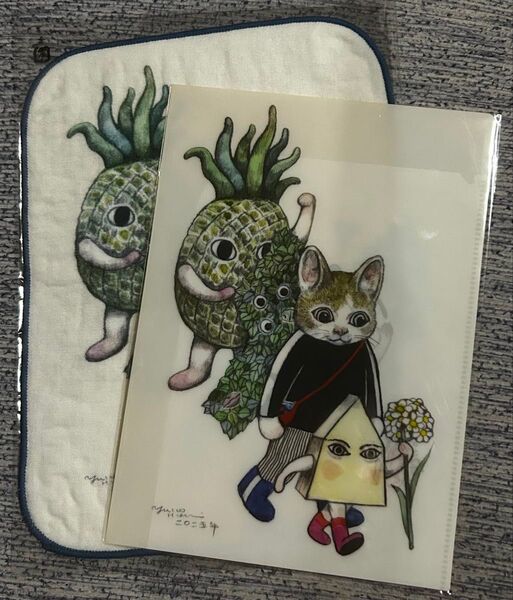 新商品 棋の音ヒグチユウコ×藤井聡太 コラボ ガーゼハンカチ&A5クリアファイル