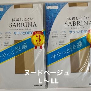 GUNZE SABRINA 伝線しにくい ストッキング サラっとDRY L-LL 6足セット
