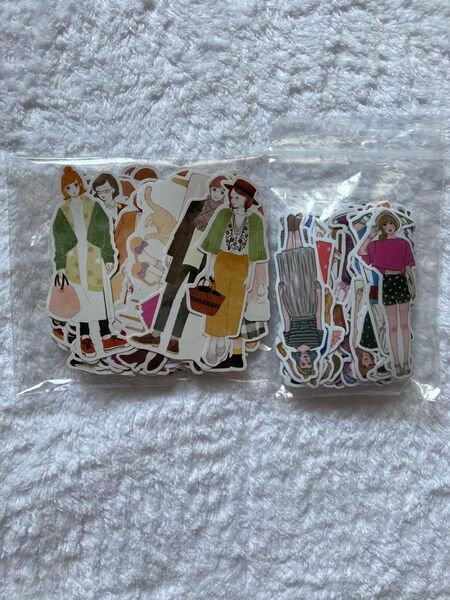 コラージュ素材 女の子シール