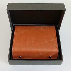 箱型財布 柿色 プエブロレザー