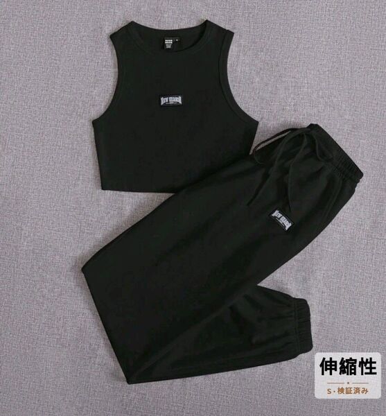 クロップトップ&パンツセット Sサイズ(日本サイズL)