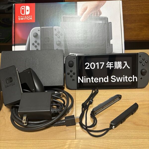 【訳あり】Nintendo Switch 本体 グレー HAC-S-KAAAA 付属品完備 初期化済 ケース付 2017年初期