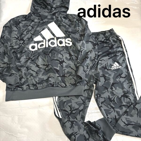 【新品】未使用 大きいサイズ adidas アディダス 3本ラインカモ セットアップ 上下セット 上2L 下3L ビックサイズ