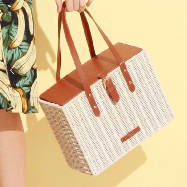 TOPKAPI ラタン カゴ バッグ レディース ハンドバッグ ショルダーバッグ かごバッグ トートバッグ レザー ブラウン 茶色