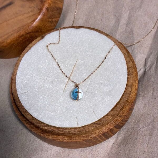 マザーハウス ネックレス Day and Night Shizuku Petit ブルートパーズ×アクアマリン K10