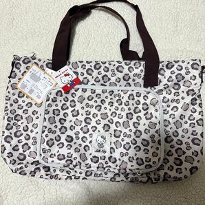 トートバッグ ポケッタブルトートバッグ 旅行 鞄 アベイル ヒョウ柄 ハローキティ サンリオ 茶色 2way