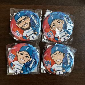 4個セット 北海道日本ハムファイターズ 缶バッジ マルティネス 山本拓実 川端 福島