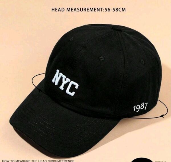 ユニセックス NYC刺繍ベースボールキャップ 紫外線対策 軽量 通気性抜群408247