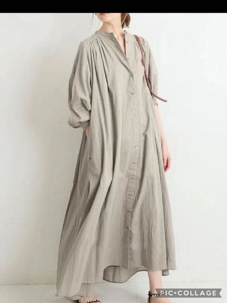 【新品タグ付き】フレア シャツワンピ