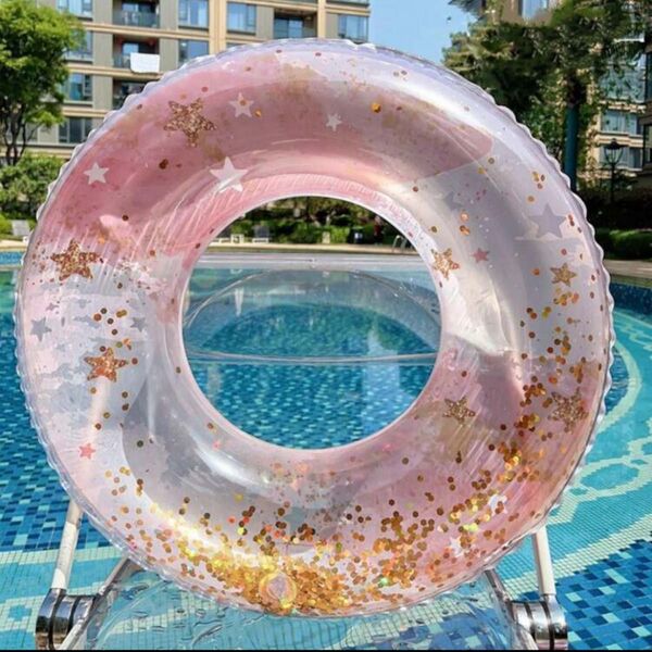 新品 未開封 浮き輪 うきわ プール 海水浴 水遊び キラキラ