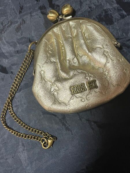 ANNA SUI レザー がま口 小銭入れ アナスイ コインケース チャーム 本革製