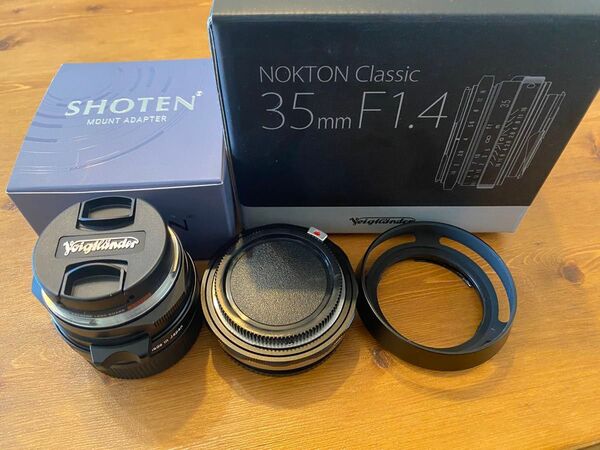 美品 Voigtlander NOKTON Classic Ⅱ 35mm F1.4 + SHOTEN LM-SE アダプター付き