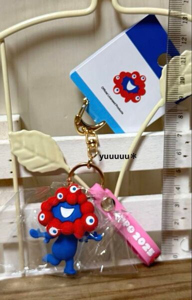 立体 キーホルダー ミャクミャク B ピンク 新品 万博 チャーム ストラップ