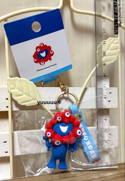 立体 キーホルダー ミャクミャク A ブルー 新品 万博 チャーム