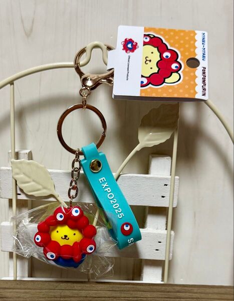 ミャクミャク 万博 ポムポムプリン サンリオ 立体マスコット ストラップ キーホルダー 新品