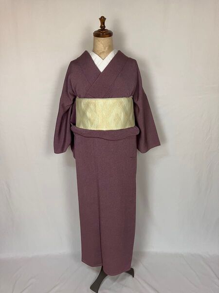 美品 単衣 単衣着物 鮫小紋 縮緬生地 紫色 江戸小紋 着物のある生活 きもの巡り