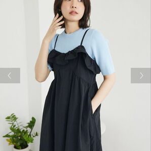 未使用 Green Parks 洗えるコンパクトニットプルオーバー ライトブルー