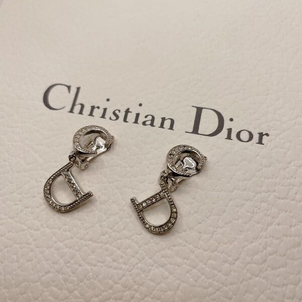 Dior イヤリング シルバー CD クリスチャンディオール クリスタル アクセサリー