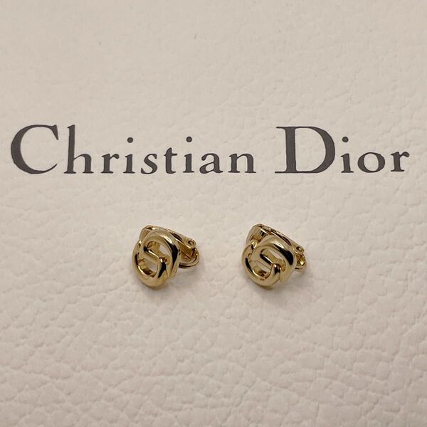 美品 クリスチャンディオール イヤリング CDロゴ ゴールド レディース Christian Dior