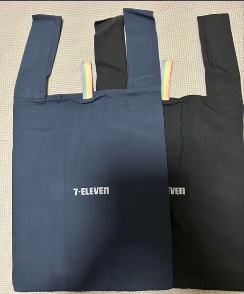 セブンイレブン エコバッグ ネイビー ブラック 2個セット