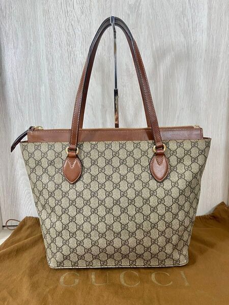 GUCCI トートバッグ GG柄 レザー PVC スプリーム 肩掛け 大容量 肩掛け