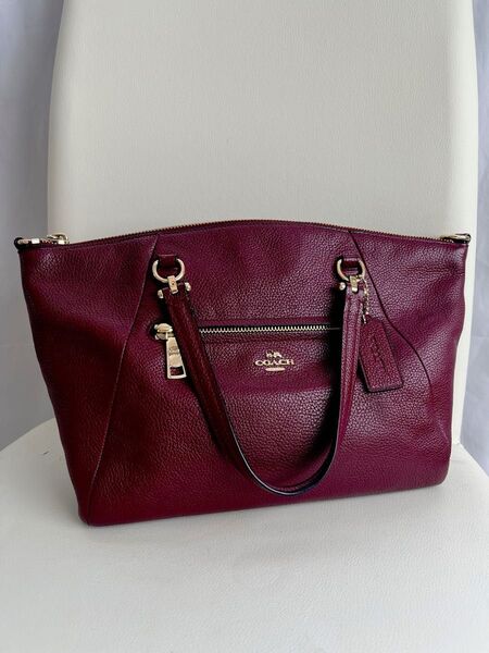 COACH コーチ ハンドバッグ レッド レザー